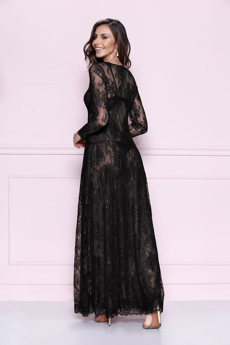 Robe Longo - Preto - Francesca - fruitdelapassion